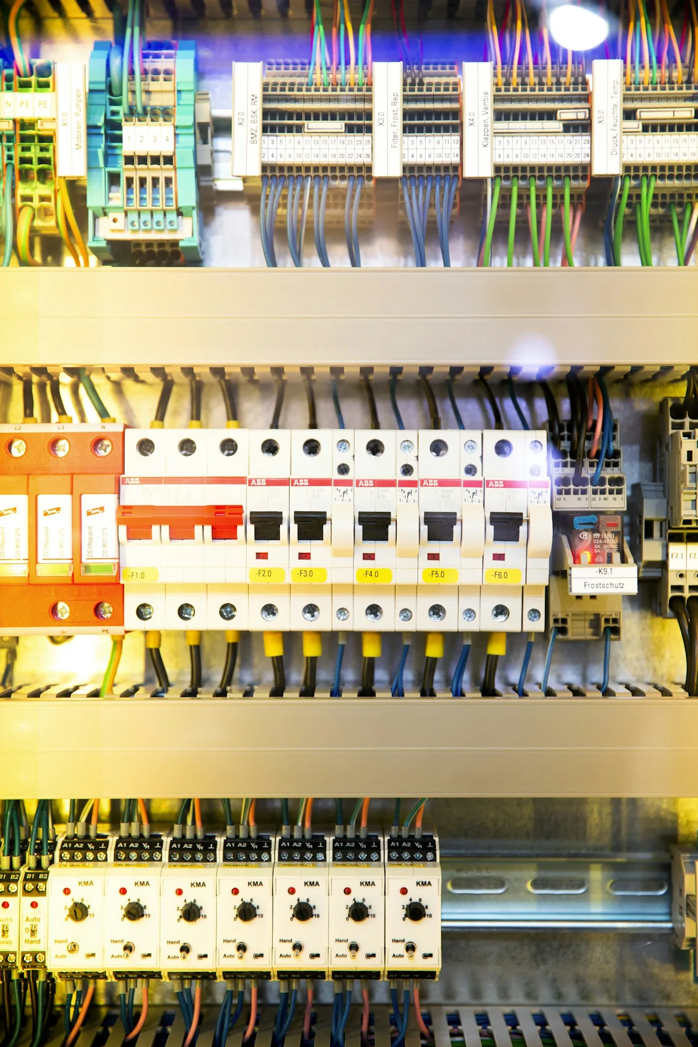 Netjes bedrade verdeelkast met automaten